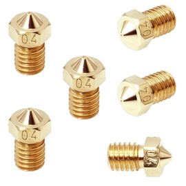 3D FREUNDE 6 x 0.4 mm Set J-head E3D V5/V6 Bowden RepRap Extruder Hotend Nozzle Brass for 1.75 mm Filament 3D Printer Nozzle M6