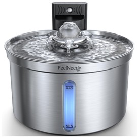 Wireless Stainless Steel Cat Water Fountain- Safe Water-Electric Isolation, 3.5L Capacity with 4000mAh Detachable Battery, XL Filter, Ultra-Quiet Pump, Battery Operated Smart Sensing for Cats & Pets