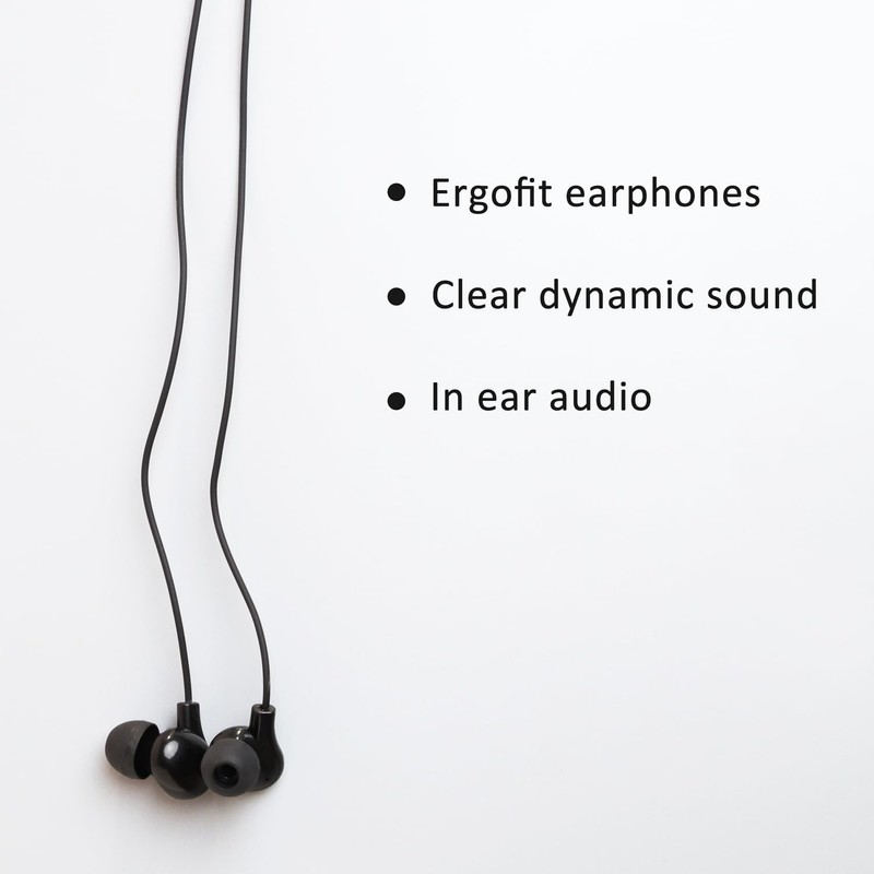 MangoKit In-Ear Headphones with Earplugs - Black