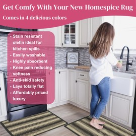 Homespice Blackbird Washable Kitchen Rug and Primitive Country Decor 17x47, The Perfect Entryway and Bathroom Rugs Non Slip Washable