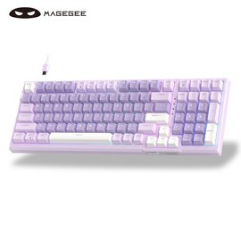MageGee SKY98 95% Layout Full Key Hot swappable Mechanical Keyboard Gasket Structure Wired Gaming Keyboard Five Layer Silencing Cotton 98 Key RGB Backlit Mini Compact Keyboard Laptop Compatible with Windows/iOS PC Game Console:_Violet-Violet Switch