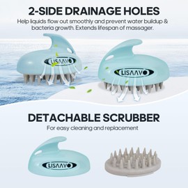 LISAAVO Scalp Massager hair growth 3 Pack, Scalp Brush Massager, Non-Stick Bristles, 4-Tier Length, Hair Massager Scalp for Hair Growth, Scalp Exfoliator Brush, Head Massager Scalp, 3 Hardness, Blue