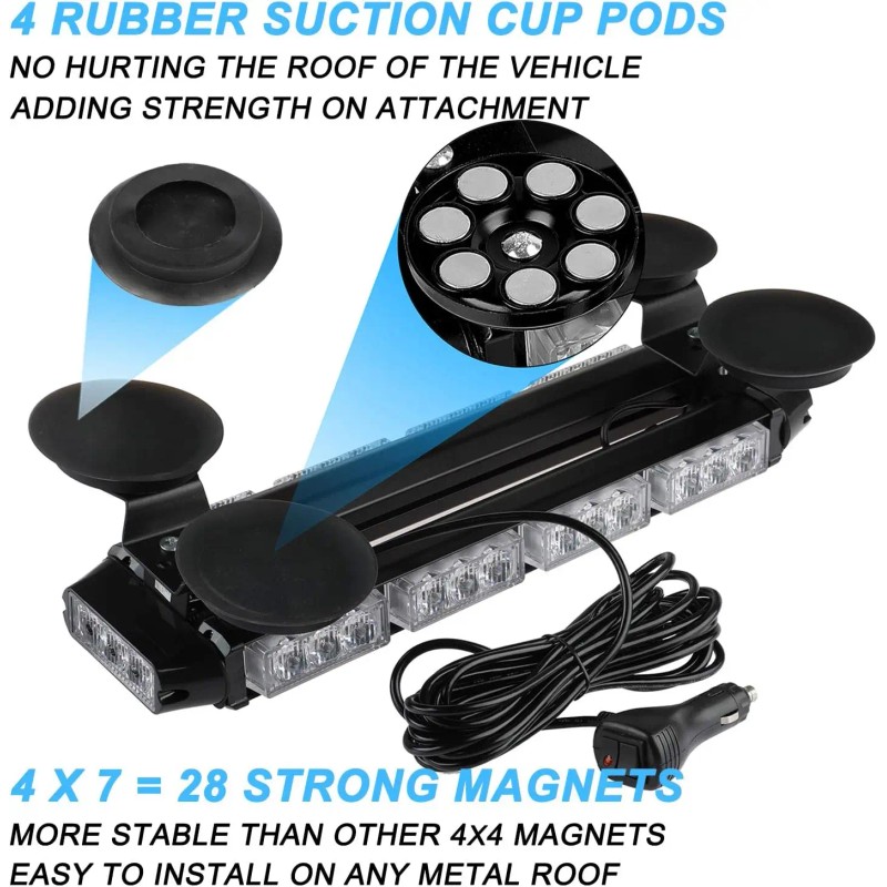 16.8 Inch LED Light Bar High Intensity Emergency Hazard Warning