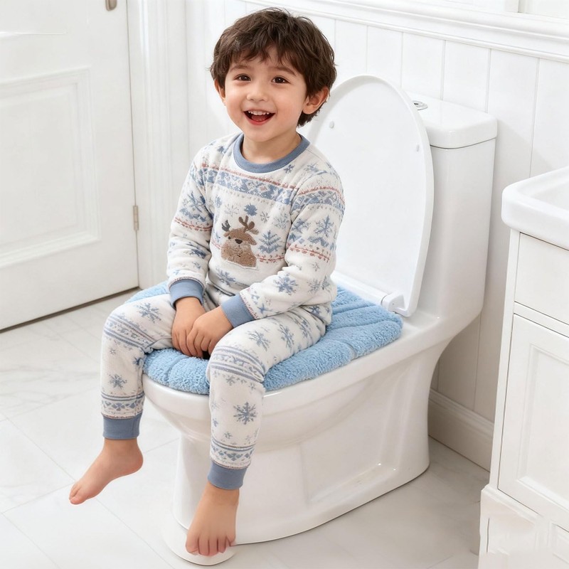 Guojanfon Bathroom Soft Thicker Warmer Stretchable Washable Cloth Toilet Seat