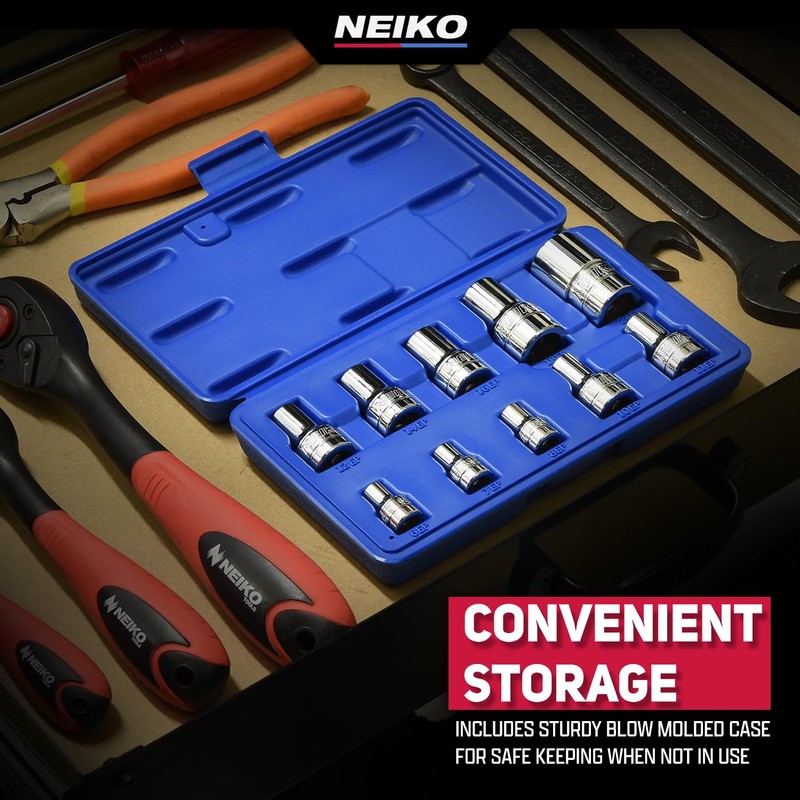 NEIKO 04300A E-Torx Socket Set, 14 Piece, External Torx, E4