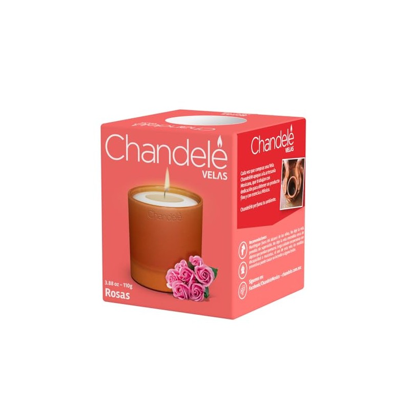 Vela aromática Rosas en Vaso de barro