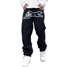 Men's Y2K Jeans Hip Hop Baggy Denim Pants Vintage Skateboard Pants Grunge Clothes Loose Fit Graphic Jeans