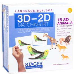 Language Builder 3D-2D Animals Matching Kit for Autism Education and ABA Therapy