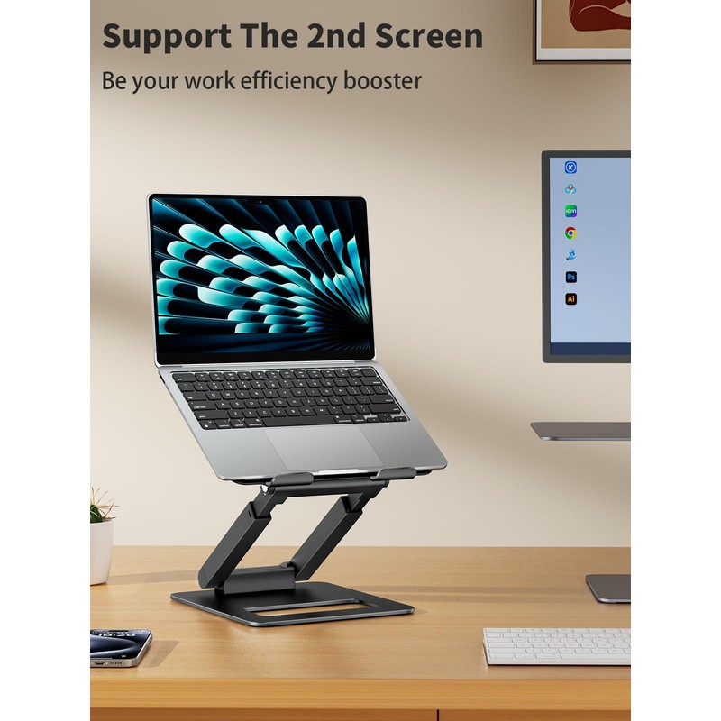 tounee Laptop Stand for Desk Adjustable Height, Telescopic Computer Stand