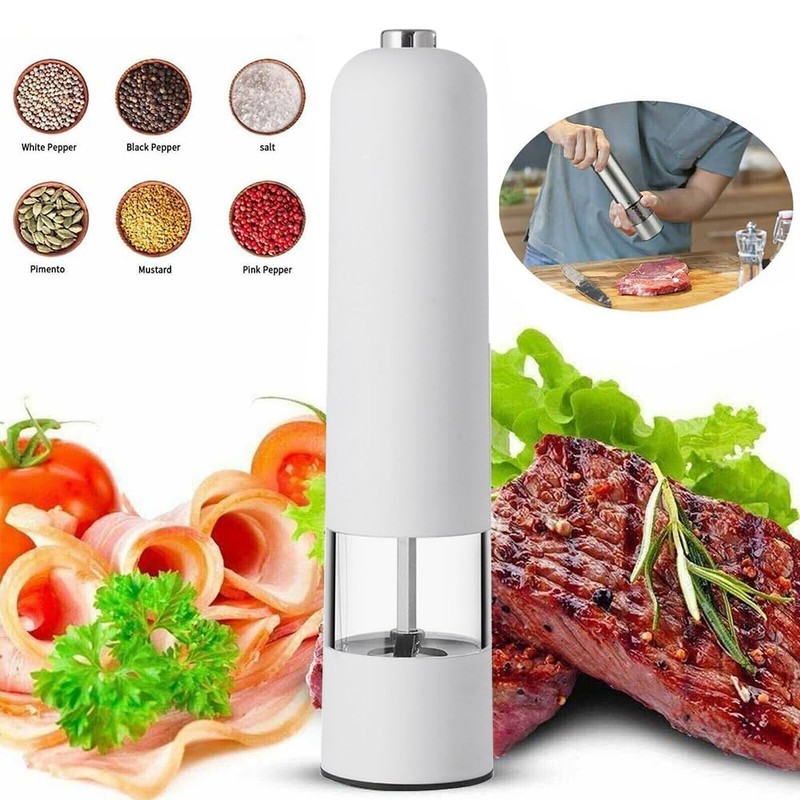 Pepper Mill, Electric Kitchen, Automatic Grinder, Grind, Coarse Salt, Pepper,