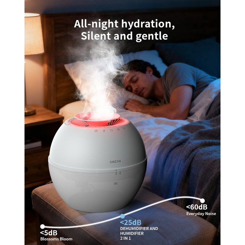 Dual-Function Humidifier & Dehumidifier 152oz Water Tank Steam distillation humidification