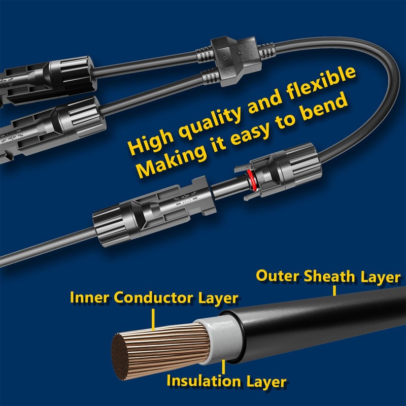 TOMSHIELE Solar Branch connectors，Solar Panel y Branch Connector，Solar Panel y