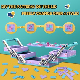 SIENON Dots Jewelry Box Building Toy, Buildable Desk Tidy Organizer or Storage Trays, Building Jewelry Box Set, DIY Craft Decorations Art Kit, Creative Portable Basket Building Toy Gift Idea for Kids