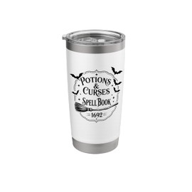 Potions & Curses Spell Book 1692 Themed Graphic Stainless Steel Insulated Tumbler