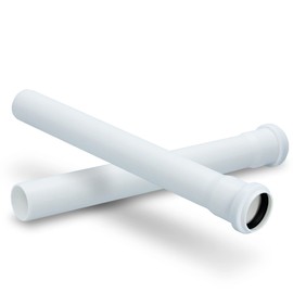 HT Pipe Waste Water Pipe with Sleeve Diameter 40 mm x 500 mm Length White PVC Duct Pipe Drain Pipe with Rubber Seal Sewer Pipe System Hot Water Chemical Resistance Waste Water Installation