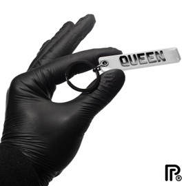 Pixly® Queen Licence Plate Keychain, Mini UK Number Plate Keyring, Name Key Chain, Car Registration Key Ring, Valentines Gift Reg Fob, for Her, Mum, Mom, Mother, Mother’s Day, Girlfriend