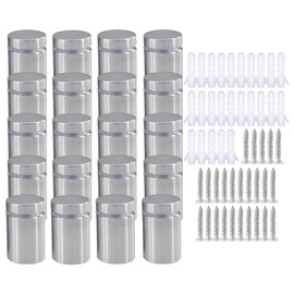 Pack of 25 Stainless Steel Spacers Plexiglas, Wall Spacers for Signs, Glass Holder, Stainless Steel, Advertising Sign for Outdoors, Ideal for Mirrors, Acrylic Posters and Picture Frames