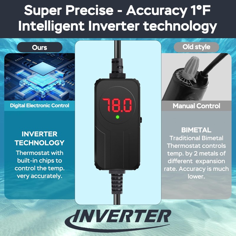 AquaMiracle Fish Tank Heater Turtle Tank Heater with Protective Housing,