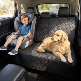 Homsunyi Dog Car Seat Cover, Back Seat Cover for Dog Pet Car Seat Universal Waterproof Scratch Proof Nonslip Durable Soft Pet Backseat Protector for Cars Trucks & SUVs (Black)
