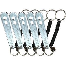ResOne Metal Medical Oxygen Cylinder Wrench with Bungee Cord & 2 Yoke Washers 5-Pack - Heavy Duty Steel, Fits Oxygen CGA-870 Post Valves - Oxygen Tank Key Wrench, Oxygen Wrench - Oxygen Regulator Seal