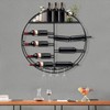 HAPPCUCOE Wall Mounted Wine Bottle Rack Modern Metal Round Wall