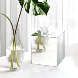 J JACKCUBE DESIGN Overall Acrylic Square Tissue Box Cover Holder Napkin Holder Organizer Stand(14.2 x 14.2 x 15.5cm) - :MK219E