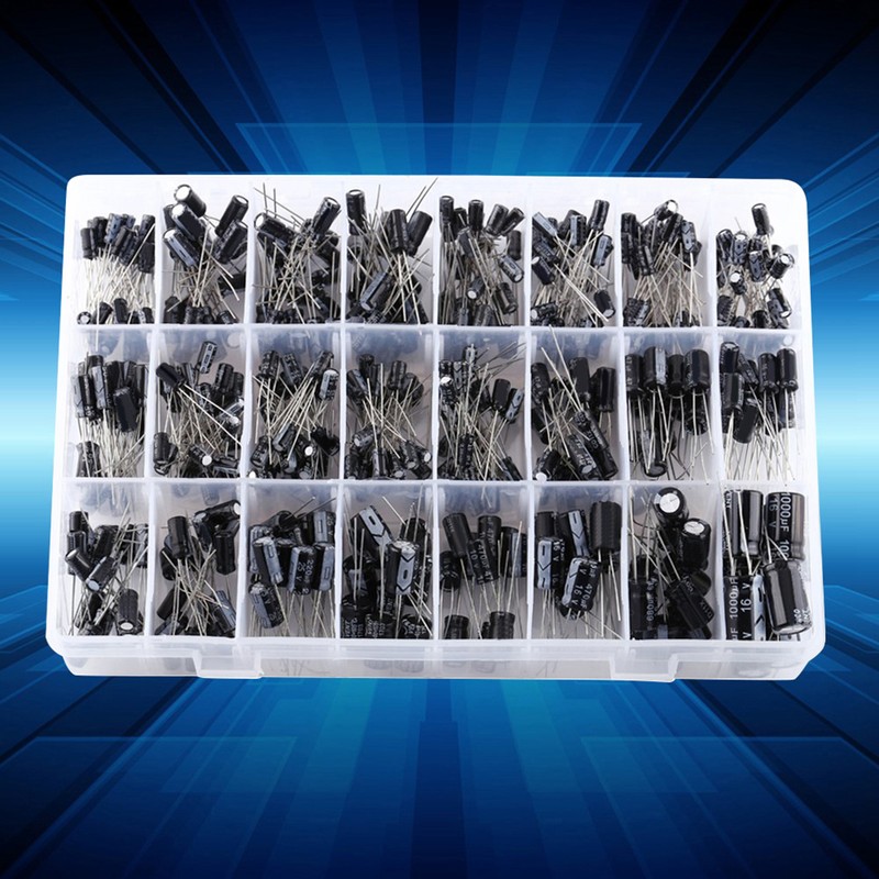 500pcs 24 Values Aluminum Electrolytic Capacitor Assorted Kit 10V~50V 0.1uF