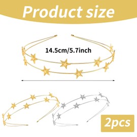 2 x Christmas hair accessories, star headband, glitter Christmas hair accessories, star headband women, gold hair band, headband, star headband, star headband, hair bands, clips