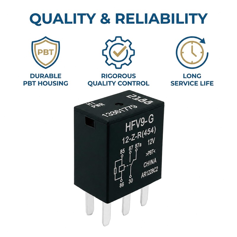 13361779 HFV9-G 12-Z-R(454) Relay (2-Pack) 5-Pin SPDT 12VDC 30A/20A