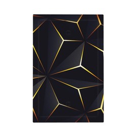 2 Gang Light Switch Cover Plate Abstraction Single Blank Decorative Wall Plates Plastic Black Gold Faceplate for Farm House Bedroom Kitchen Living Room Decora