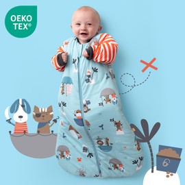 schlummersack Baby Winter Sleeping Bag 90 cm Pirate Baby Sleeping Bag with Sleeves 3.5 Tog Baby Sleeping Bag Winter Winter Sleeping Bag Baby Cotton, pirate
