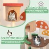 PETSITE Mushroom Cat Tree, 57.5 Inches Tall Multi-Level Cat Tower