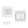 iwillink 2 Gang Brush Wall Plate White, Cable Pass Through