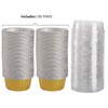 DEAYOU 100-Pack Aluminum Foil Baking Cups with Lids, 5oz Disposable