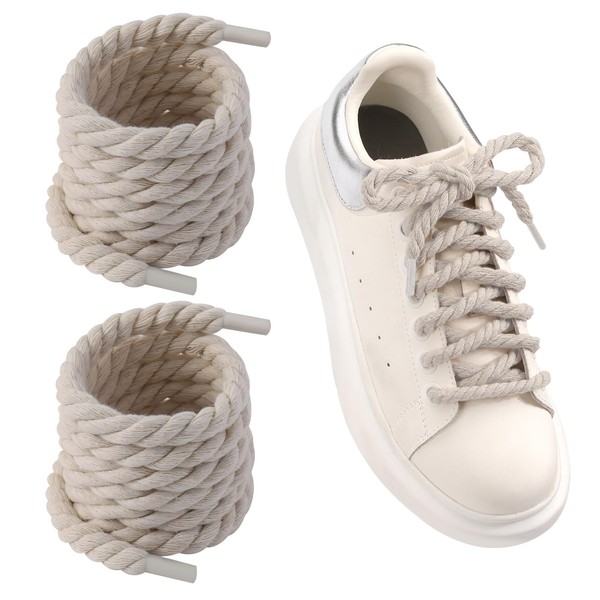 Liqqlex Chunky Cotton Rope Laces for AF1, 10mm Thick Shoelaces