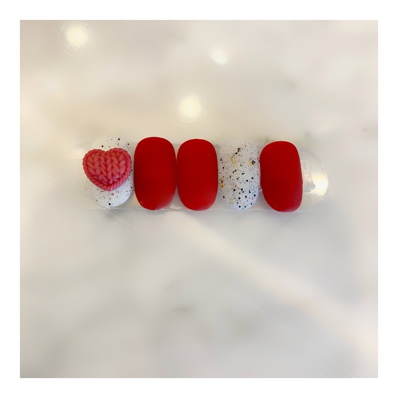 Next day delivery⭐Red heart knit nail⭐ / 다음날 발송⭐레드하트 니트네일⭐