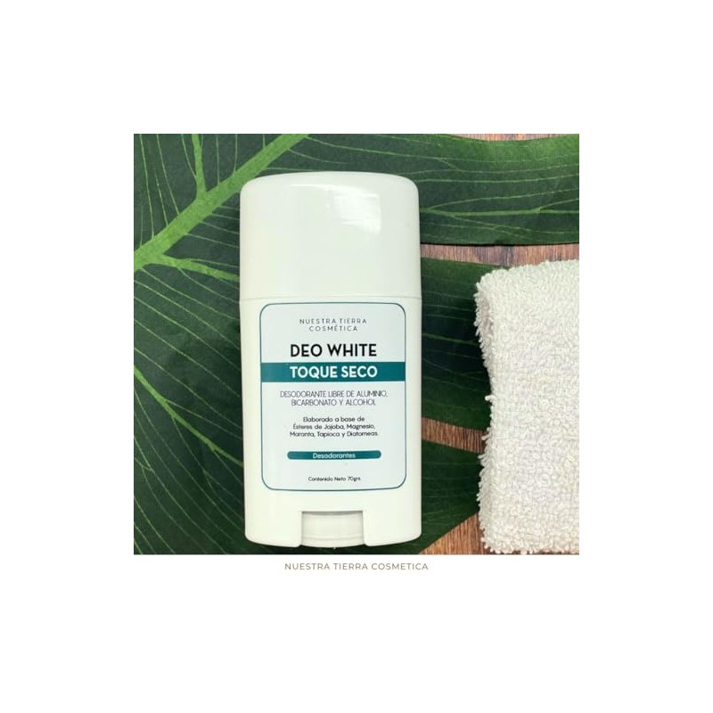Nuestra Tierra Cosmtica Deo White Desodorante en Barra, Toque Seco,