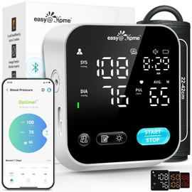 Blood Pressure Monitor for Home Use – Easy@Home Smart BP Machine with Free MyHeartPal App, Automatic Blood Pressure XL Cuff, LED Screen & Voice Function, Supports Apple & Android Devices | EBP-703T | Easy@Home