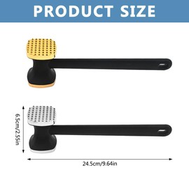 BFXMV Meat Tenderizer, Pack of 2 Double-Sided Non-Stick Cutlet Tenderiser, Meat Tenderizer, Steak Hammer with Non-Slip Handle, Meat Tenderiser for Steak, Chicken, Pork