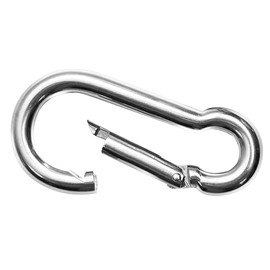 Screws City M4 x 40mm Steel Snap Hook Carabiner Clip Snap Hook Spring Loaded Steel Karabiner (Pack of 2)