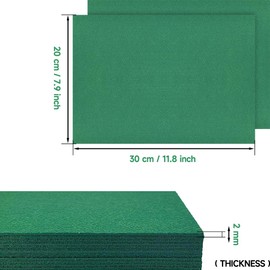 HXJDAM Stiff Felt 2 mm Felt Mat, 12 Pieces Craft Felt, 20 x 30 cm x 2 mm Thick Felt for Crafts, Felt Fabric Squares for DIY Project (Felt Grass Green)