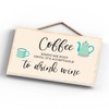 Global Designs Coffee Until Wine Minimalistic Illustration Kitchen Themed Artwork