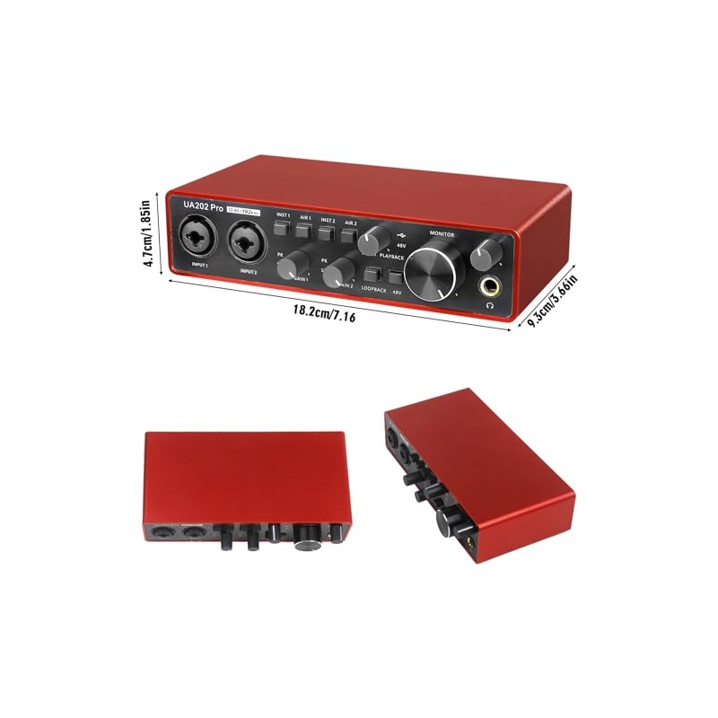 Interfaz de audio USB para grabación de música en computadora