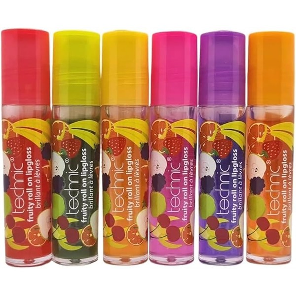 6x Technic Fruity Roll On Lip Gloss (Set of Six)