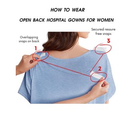 Deyeek Deyeek Open Back Hospital Gowns for Women Post Shoulder Surgery Dress Adaptive Clothing Night Robes for Spinal Recovery Light Blue