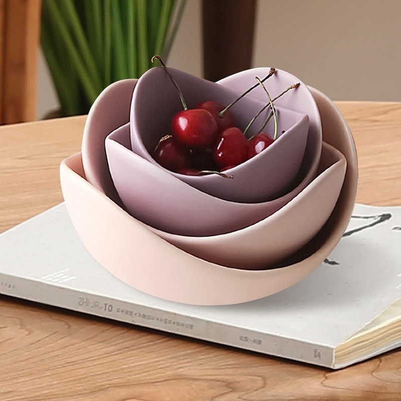 Notakia Salad Decorative Bowls Lotus Shaped Pasta Bowls Dishwasher Safe,