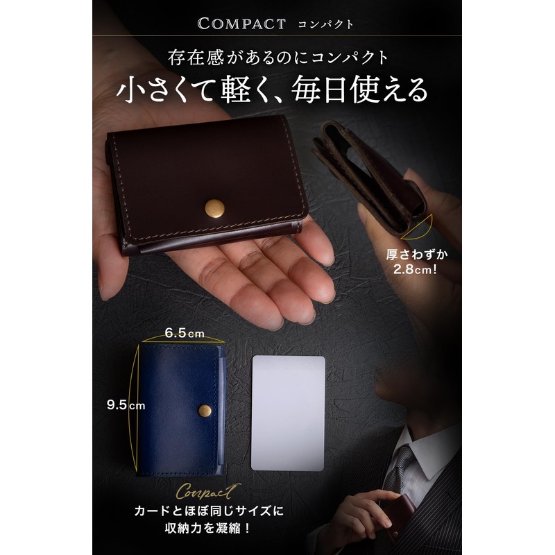 Mini Wallet, Small Wallet, Wallet, Men's Compact, Genuine Leather 1,