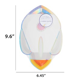 C.R. Gibson Rocket Lunch Plates, Out Of This World - Die-Cut, Holographic Foil Accents - 8 Count, 8" Diameter (TW13-25507)