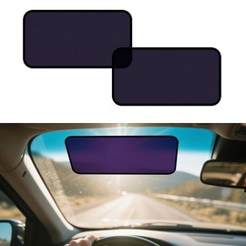 XCBYT Square Car Window Shades for Windshield – 2-Pack Static Cling Glare Blocker Removable Window Tint, Long Size for Wider Sun Coverage, Semi-Transparent with Strong Hold (15.75" x 7.09")