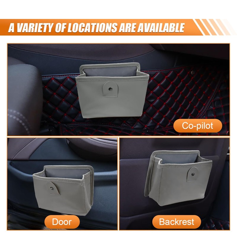 BDZMC Car Trash Can, Hanging Storage Container Dustbin, Foldable Garbage